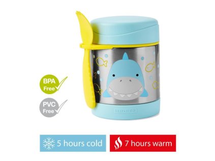 SKIP HOP Zoo Termoska na jídlo se lžičkou/vidličkou Žralok 325 ml, 3r+