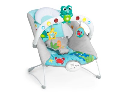 BABY EINSTEIN Lehátko hudební vibrační se světly Kick to It Neptune do 9 kg