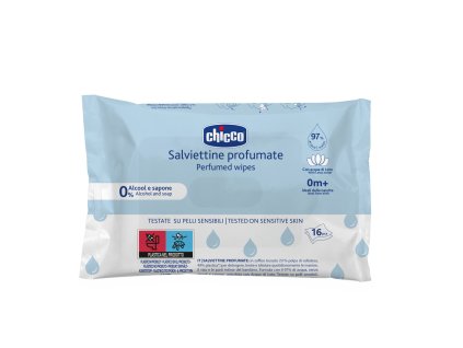 CHICCO Dětské vlhčené ubrousky jemně parfémované do kabelky 16 ks