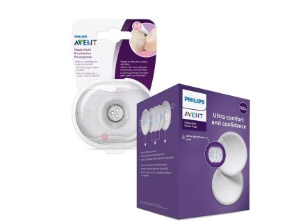 Philips AVENT Chránič bradavek - medium 2 ks + ster.krabička + Prsní vložky jednorázové 100 ks