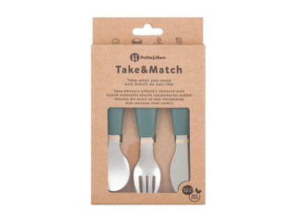 PETITE&MARS Sada příborů s nerezové oceli Take&Match Misty Green 12m+