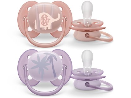 Philips AVENT Šidítko Ultrasoft Premium Zvířátko 0-6m dívka, 2 ks