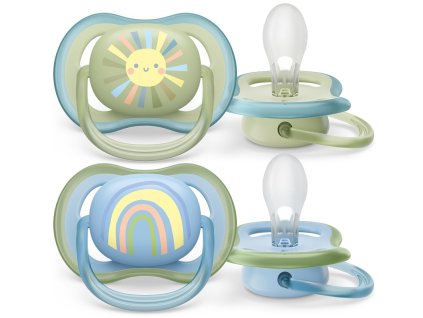 Philips AVENT Šidítko Ultra air Obrázek 0-6m chlapec (duha), 2ks