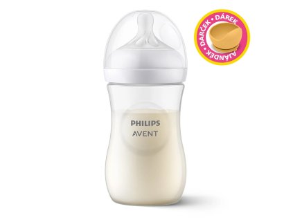 Philips AVENT Láhev Natural Response 260 ml, 1m+dárek PETITE&MARS Miska 6m+