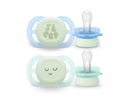Philips AVENT Šidítko Ultrastart noční 0-2m chlapec, 2 ks