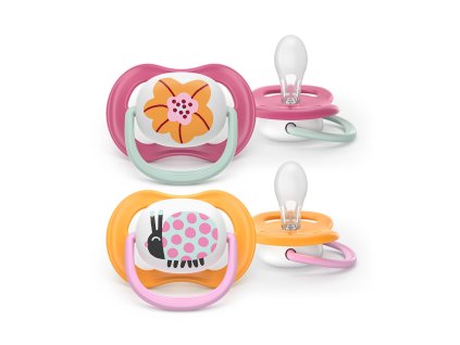 Philips AVENT Šidítko Ultra air obrázek 6-18m dívka, 2ks