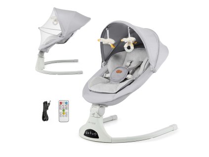 KINDERKRAFT SELECT Lehátko houpací 2v1 Tulsy Grey, do 9kg