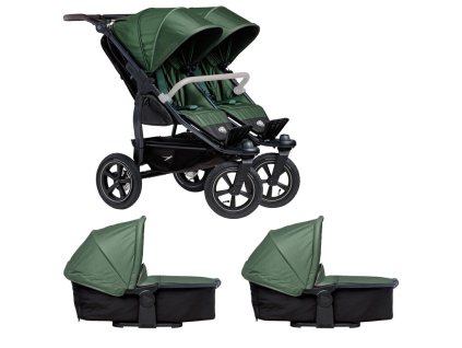 Tfk set duo2 frame 2025 - air wheel carrycot + seat olive