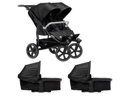 Tfk set duo2 frame 2025 - air chamber wheel + carrycot + seat black