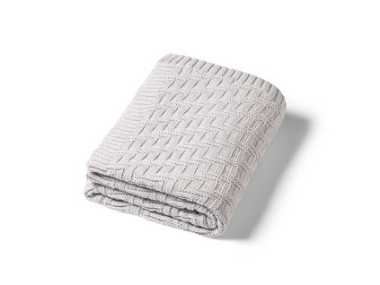 BABYONO Deka z organické bavlny pletená 75 x 100 cm grey 0m+