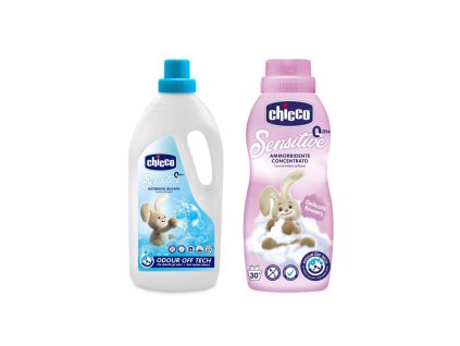 CHICCO Prostředek prací dětský Sensitive 1,5 l + Aviváž konc. Květinové objetí 750 ml