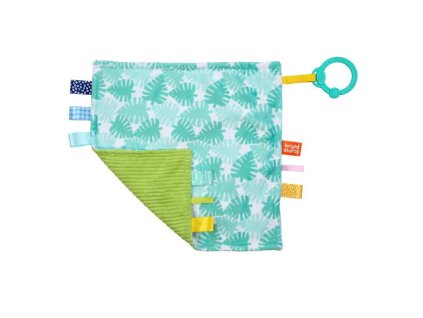 BRIGHT STARTS Mazlící dečka na C kroužku Little Taggies palmy 0 m+