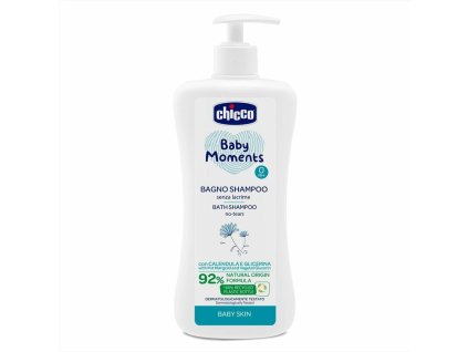 CHICCO Šampon na vlasy a tělo s dávkovačem Baby Moments 92 % přírodních složek 500 ml