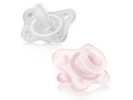 CHICCO Dudlík Physio Mini Soft celosilikonový 0-2m holka 2 ks