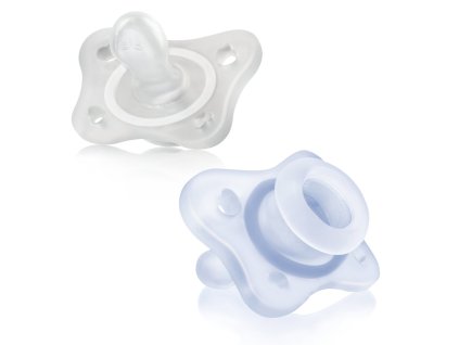 CHICCO Dudlík Physio Mini Soft celosilikonový 0-2m kluk 2 ks