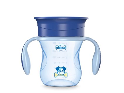 CHICCO Hrneček Perfect 360 s držadly 200 ml modrý 12m+