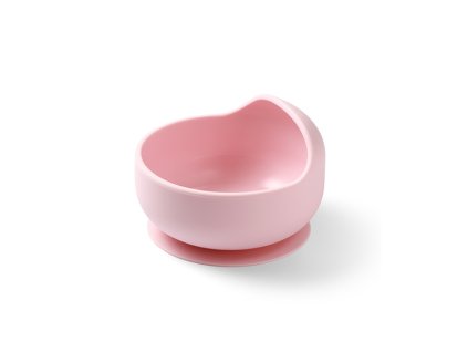 BABYONO Miska silikonová s přísavkou - pink 6m+