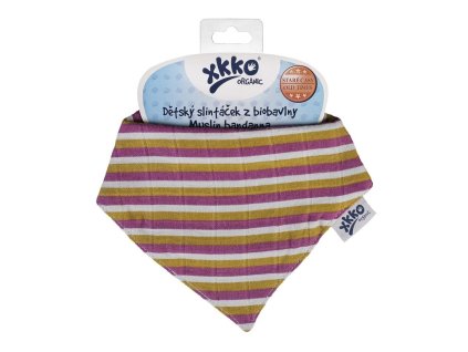 xkko organic leafs collection bandana ginkgo stripes m