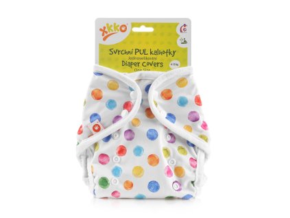 xkko pul diaper cover one size watercolour polka dots