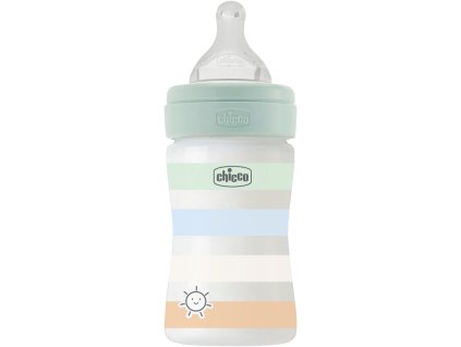 CHICCO Láhev kojenecká Well-being silikon 150 ml kluk
