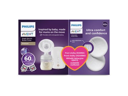 Philips AVENT Odsávačka mateřského mléka elektrická Premium nabíjecí SCF396/31+Dárek