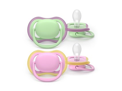 Philips AVENT Šidítko Ultra air růžová/zelená 6-18m dívka, 2ks