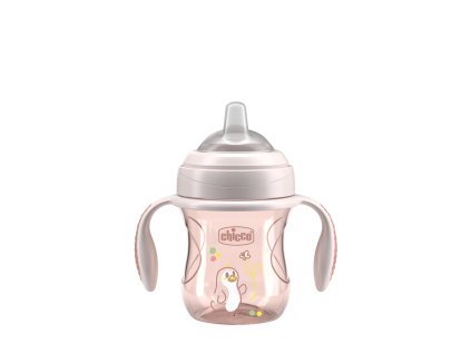 CHICCO Hrneček Transition učicí s držadly pink, 4m+