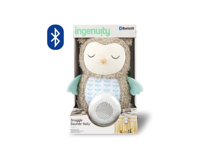INGENUITY Mazlíček plyšový hudební sova Nally™ s bluetooth 0m+