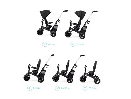 KINDERKRAFT SELECT Tříkolka Easytwist Black, Premium