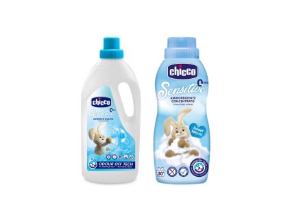 CHICCO Prostředek prací dětský Sensitive 1,5 l + Aviváž konc. Sladký Pudr 750 ml