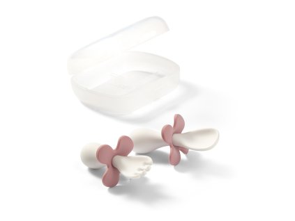 BABYONO Lžička a vidlička s pouzdrem růžová 12m+