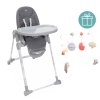 CHICCO Židlička jídelní Polly Armonia - Carrara + Hrazdička Rainbow