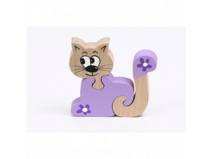 Dřevěné puzzle - kočka