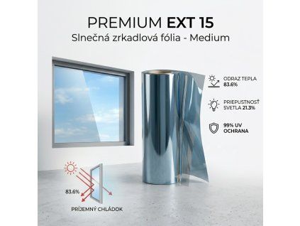 Slnečná zrkadlová fólia premium EXT 15 medium dynamicshop