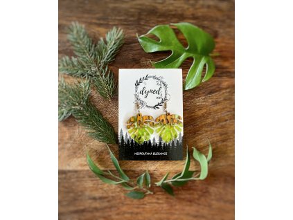 Dřevěné náušnice List monstery