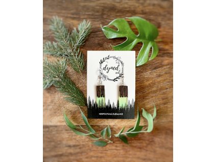 Dřevěné náušnice Mechové sloupy