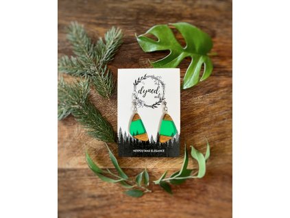 Dřevěné náušnice Lesní střípky