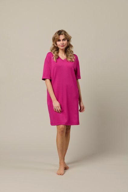 Damske saty &CoWoman DR305FUCHSIA (1)