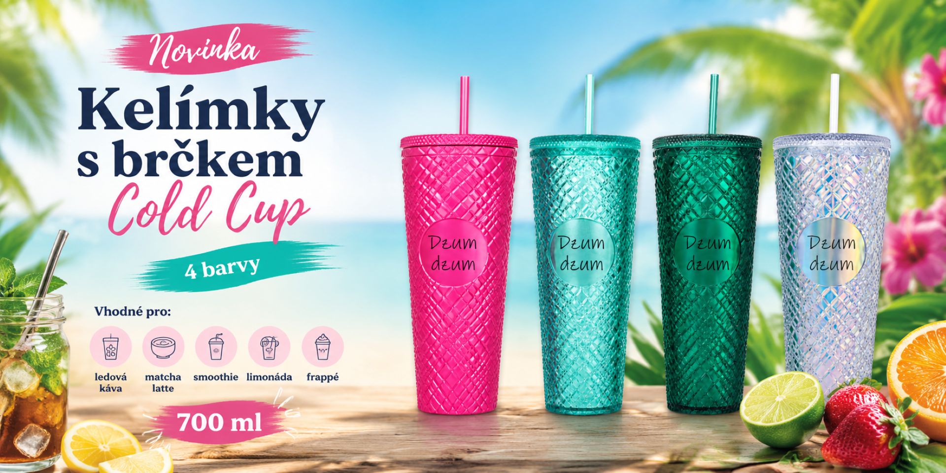 Kelímky s brčkem Cold Cup