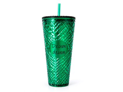 Kelímek s brčkem Cold Cup zelený 700 ml