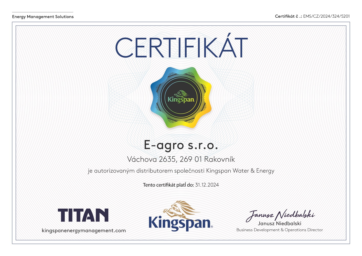 KINGSPAN_nadrze_certifikat_CZ_EAGRO