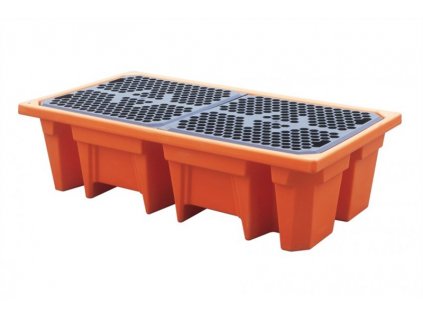 Záchytná paleta pod 2 sudy oranžová na 240 litrů