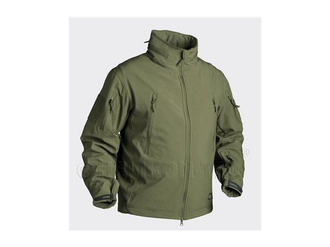 Bunda nepromokavá - GUNFIGHTER - Soft shell - Oliv, Helikon