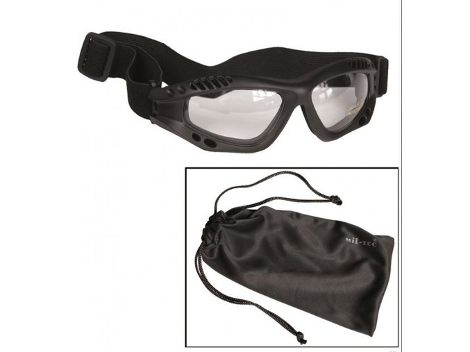Brýle taktické - Commando - Černá - transparent