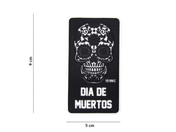 Nášivka Muertos - VELCRO - 3D PVC - Černá