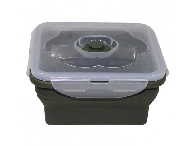 mfh lunchbox faltbar oliv 1 l mit deckel silikon