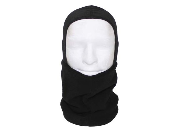Nákrčník fleece s kapucou - Černá