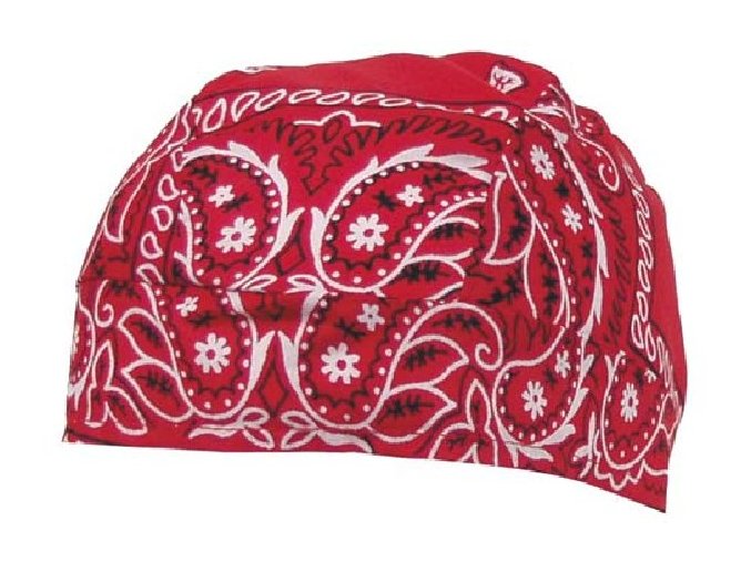 Šátek na hlavu paisley-Červená