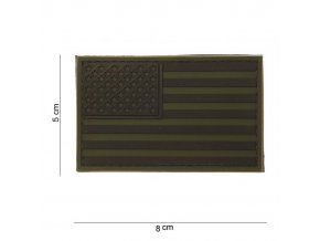 Vlaječka USA - VELCRO, 3D PVC - OLIV