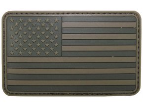 Vlaječka USA - VELCRO, 3D PVC - Oliv